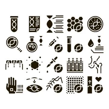 Biomaterials Collection Elements Vector Icons Set イラスト素材