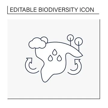 Biome line icon Stock Illustration