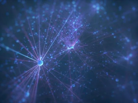 Biomechanical Cells Artificial Intelligence Neural Brain Stock Illustration