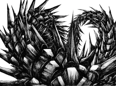 Biomechanical Dreadnought Serpent Stock Illustration