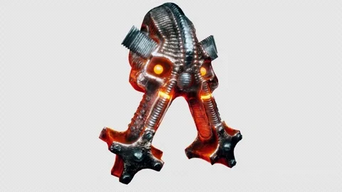 Biomechanical Skull VJ Loop 스톡 동영상 265114227