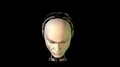 Biomechanoid Head 3D animation raise head and open eyes intro HD Footage