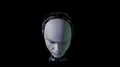 Biomechanoid Head 3D animation raise head and open eyes intro HD Footage