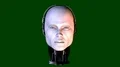 Biomechanoid Head 3D green screen animation turn head and open eyes intro 4k or 4k+ Resolution