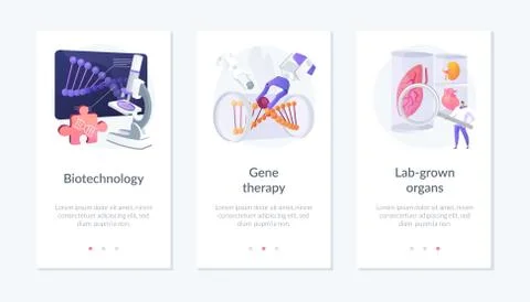 Biomedical and molecular engineering app interface template. Stock Illustration