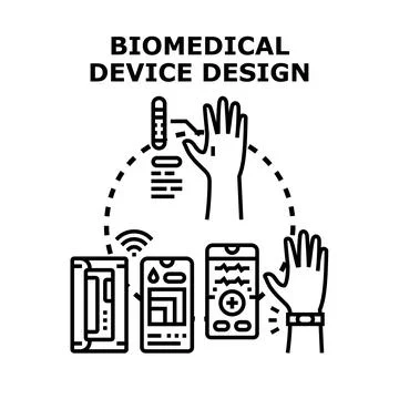 Biomedical device design concept exploring wearable health technology Stock Illustration