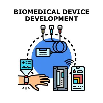 Biomedical device development improving healthcare technology innovation Illustrazione stock