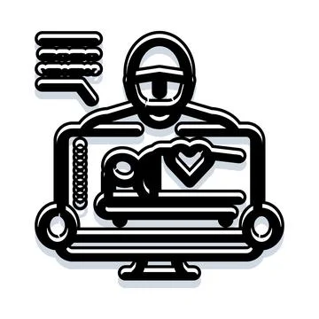 Biomedical engineer analyzing medical data on screen 스톡 일러스트