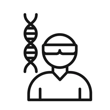 Biomedical engineer icon Black line art vector Stock Illustration