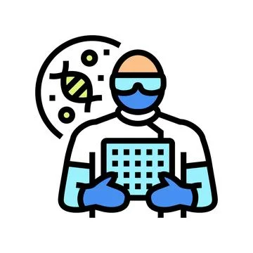 Biomedical engineer worker color icon vector illustration Stock Illustration