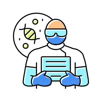 Biomedical engineer worker color icon vector illustration Illustrazione stock