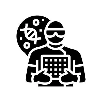 Biomedical engineer worker glyph icon vector illustration Stock Illustration