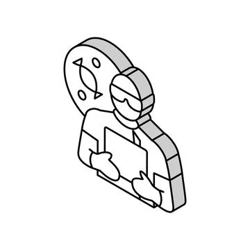 Biomedical engineer worker isometric icon vector illustration Stockillustratie