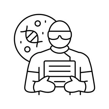 Biomedical engineer worker line icon vector illustration Illustrazione stock