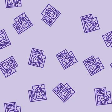 Biomedical engineer worker line vector seamless pattern Stock Illustration