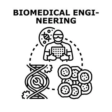 Biomedical engineering for genetic research and cell development Illustrazione stock
