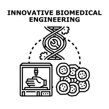 Biomedical engineering innovating genetic research and cellular technology Stock Illustration