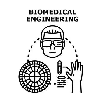Biomedical engineering research and development creating medical technology Stock Illustration