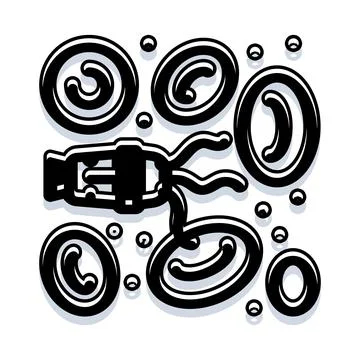 Biomedical engineering research manipulating microscopic cells Stock Illustration