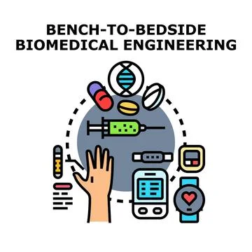 Biomedical engineering translating research into patient care Stock Illustration