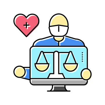 Biomedical ethics color icon vector illustration Illustrazione stock
