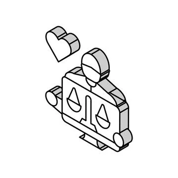 Biomedical ethics isometric icon vector illustration 스톡 일러스트