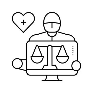 Biomedical ethics line icon vector illustration Stock Illustration