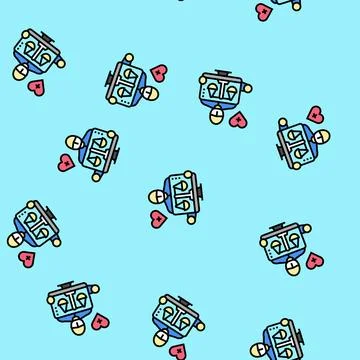 Biomedical ethics vector seamless pattern 스톡 일러스트