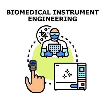 Biomedical instrument engineering developing medical technology concepts Stock Illustration