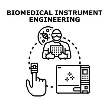 Biomedical instrument engineering developing medical technology concepts 库存插图
