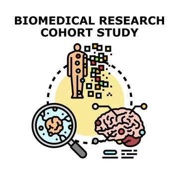 Biomedical research cohort study vector icon concept Stock Illustration