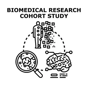 Biomedical research cohort study vector icon concept Stock Illustration
