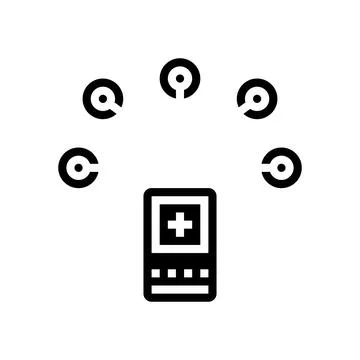 Biomedical sensor glyph icon vector illustration Stockillustratie