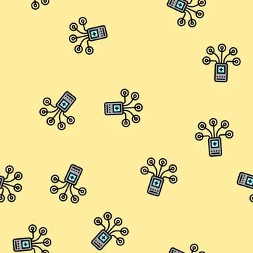 Biomedical sensor vector seamless pattern 스톡 일러스트