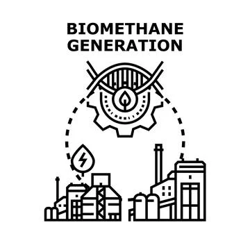 Biomethane generation process producing clean energy Stock Illustration