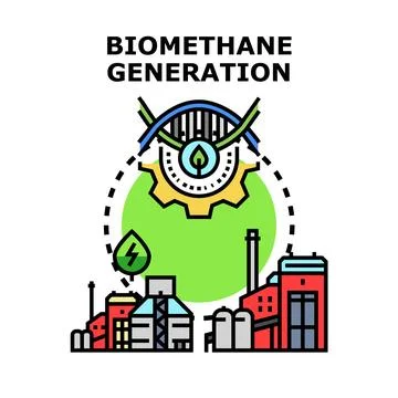 Biomethane generation process producing clean energy Stock Illustration
