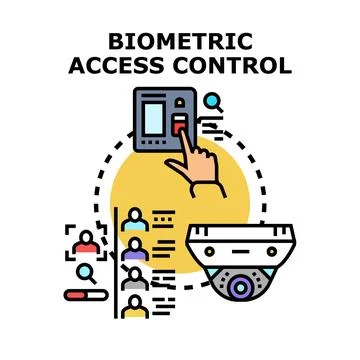 Biometric access control system preventing unauthorized entry Stock Illustration