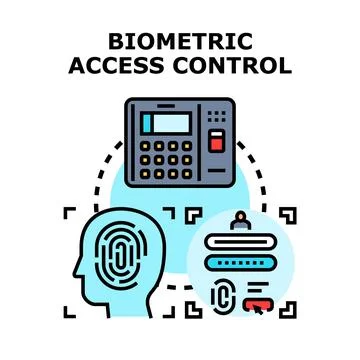 Biometric access control system using fingerprint technology Stock Illustration