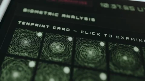 Biometric analysis of scanning and identifying a persons identity through their Stock Footage 332892018