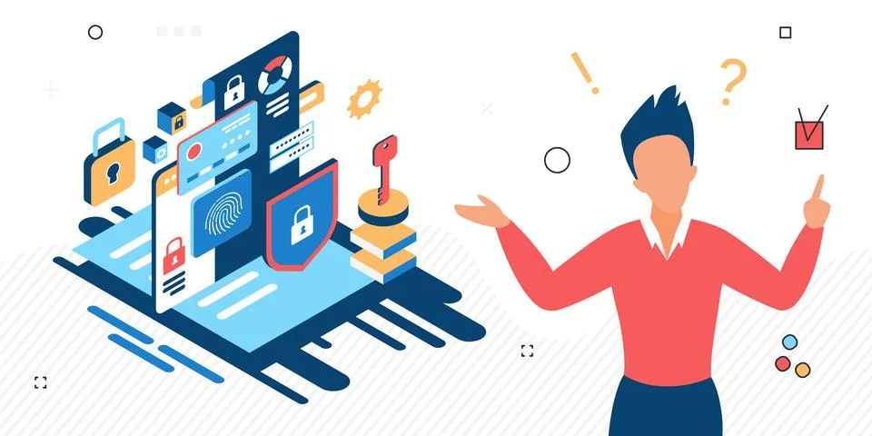 Biometric authentication access verification control Stock Illustration