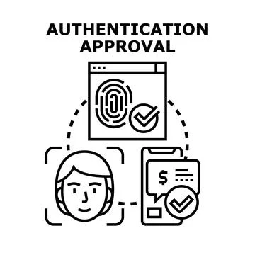Biometric authentication approval for secure digital identity verification Stock Illustration