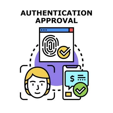 Biometric authentication approval for secure digital identity verification Stock Illustration