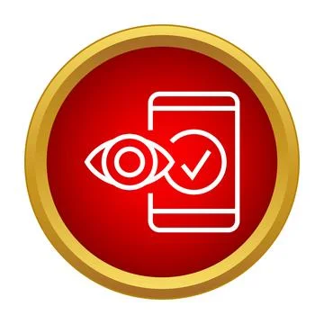 Biometric authentication eye scan verifying mobile phone identity Stock Illustration