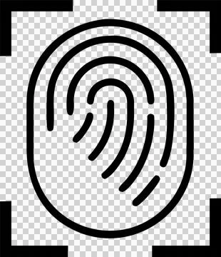 Biometric authentication face and scan  line icon Stock Illustration