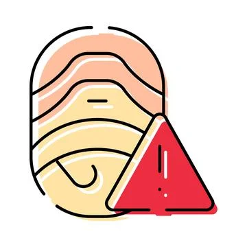 Biometric authentication failure with fingerprint recognition error Stockillustratie
