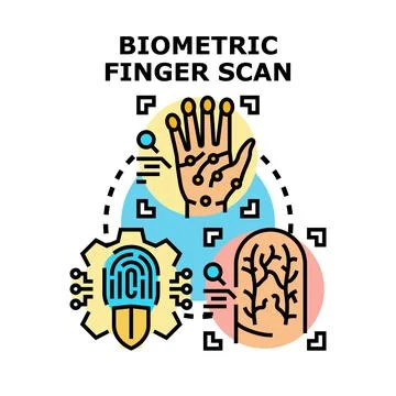 Biometric authentication scanning human hand for secure access Stock Illustration