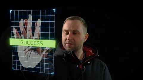 Biometric authentication security concept. Video stock 105448004