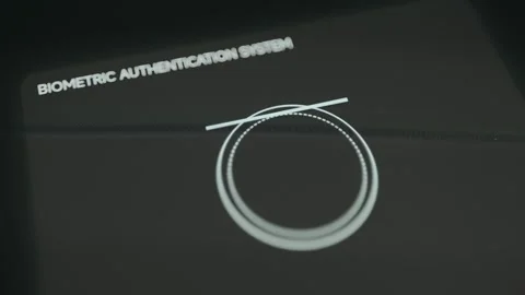 Biometric Authentication System, fingerprint scanner Stock Footage 332892894
