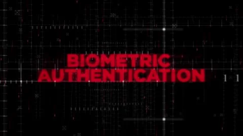 Biometric Authentication Text Animation on Digital Background Stock Footage 341255461
