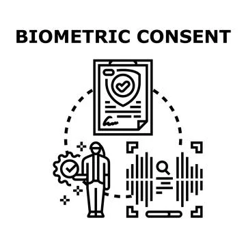 Biometric consent concept for secure data protection Stock Illustration